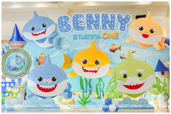 Biến hóa thú vị với chủ đề trang trí sinh nhật Baby Shark phù hợp với cả bé trai lẫn bé gái