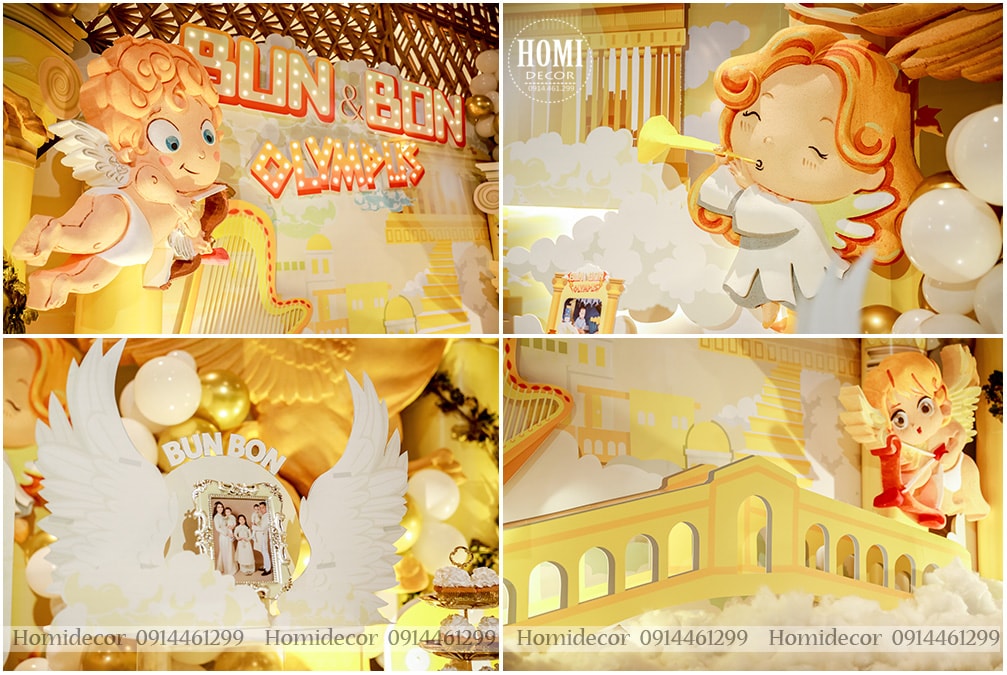Trang trí sinh nhật cho bé chủ đề thiên thần