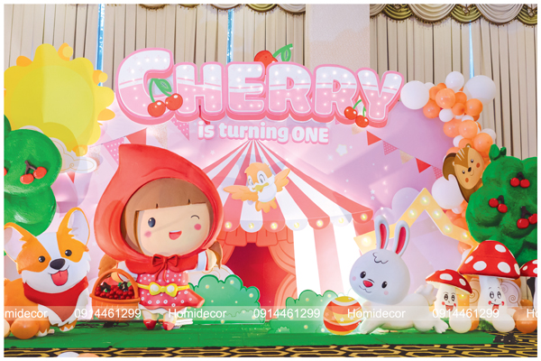 Trang trí sinh nhật chủ đề Cherry