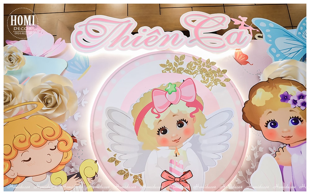 Trang trí sinh nhật cho bé gái chủ đề thiên thần - The Little Angel