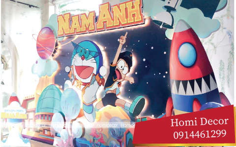 Hướng dẫn trang trí sinh nhật chủ đề Doraemon vũ trụ