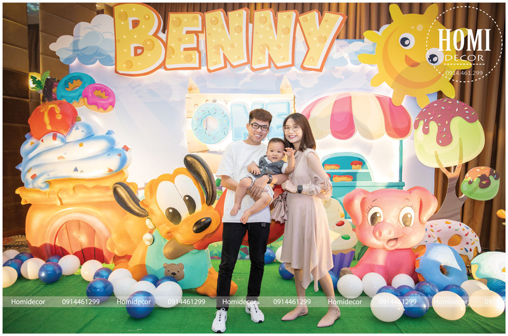 Trang trí sinh nhật bé Benny - Hot Mom Thanh Trần