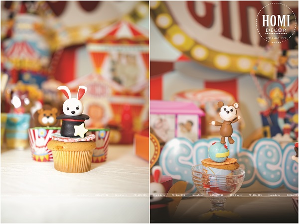 Trang trí tiệc sinh nhật cho bé Sushi – Subeo theo chủ đề rạp xiếc