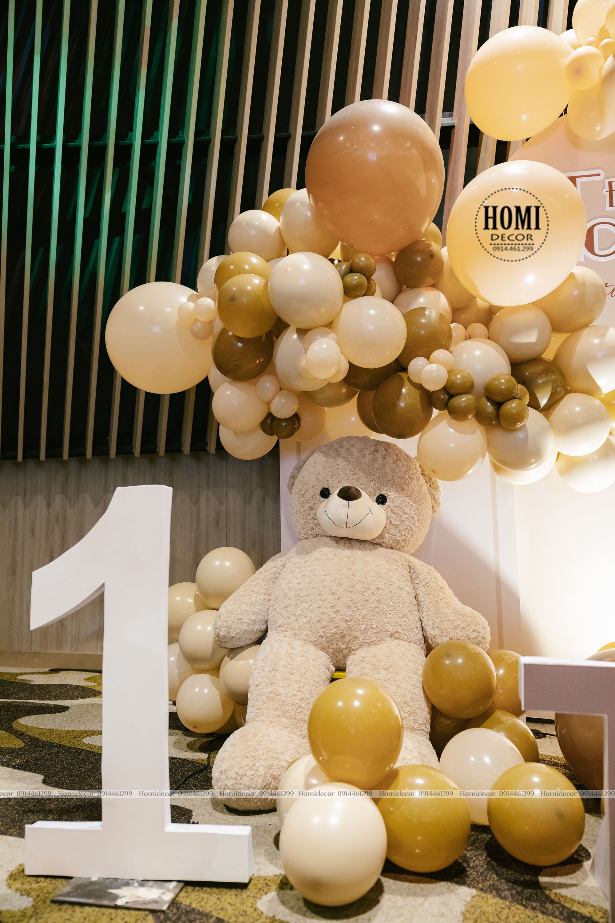 Trang trí sinh nhật bé trai chủ đề gấu Teddy